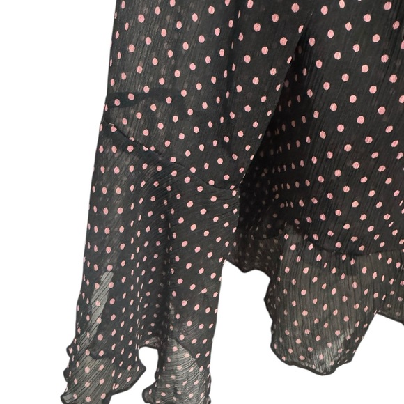 Studio 1940 Black and Pink Polka Dot Blouse - Picture 4 of 6